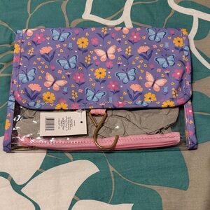 Purple and Pink Floral Hanging Organizer